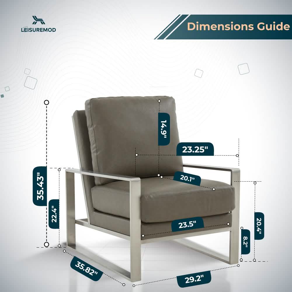 Jefferson Accent Armchair Upholstered in Velvet/Leather and Gold/Silver Metal Frame