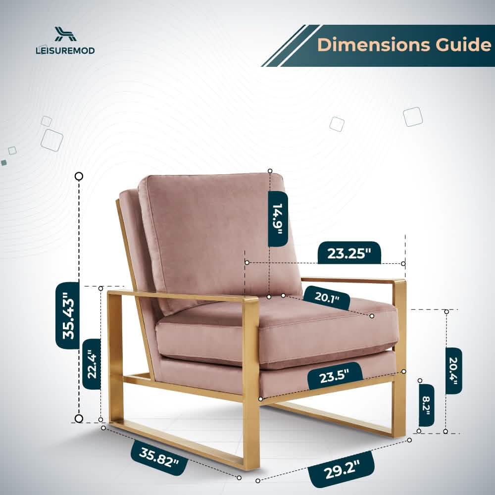 Jefferson Accent Armchair Upholstered in Velvet/Leather and Gold/Silver Metal Frame