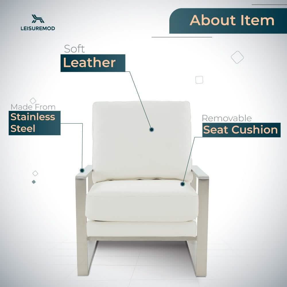 Jefferson Accent Armchair Upholstered in Velvet/Leather and Gold/Silver Metal Frame