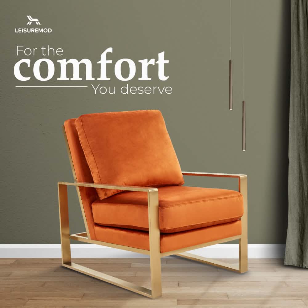 Jefferson Accent Armchair Upholstered in Velvet/Leather and Gold/Silver Metal Frame