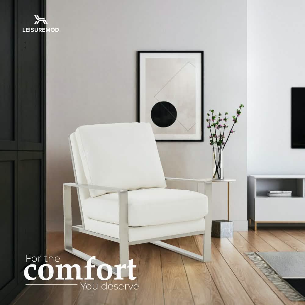 Jefferson Accent Armchair Upholstered in Velvet/Leather and Gold/Silver Metal Frame