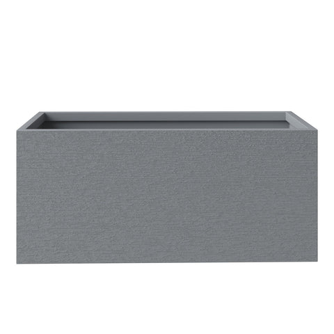 Flora Modern Rectangular Planter Pot in Fiberstone and Clay Weather Resistant Design in Grey