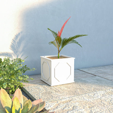 Sprout Modern Square Fiberstone and MGO Clay Planter for Indoor and Outdoor