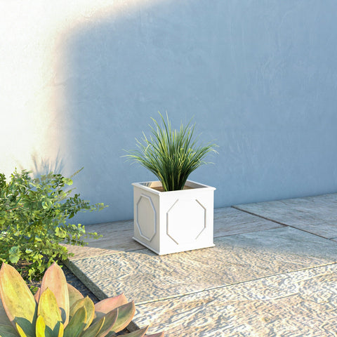 Sprout Modern Square Fiberstone and MGO Clay Planter for Indoor and Outdoor