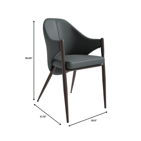 Sante Upholstered PU Leather Dining Chair with Iron Legs