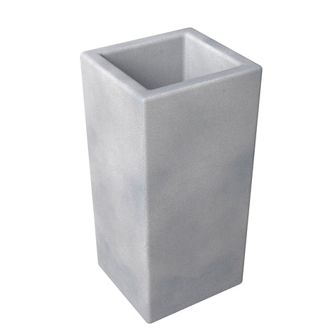 Terra Fiberstone and MGO Clay Planter, Mid-Century Modern Tall Square Planter Pot for Indoor and Outdoor