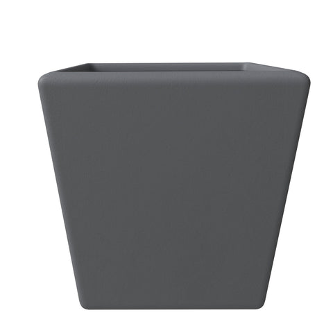 Blossom Fiberstone Tapered Square Planter Pot in Dark Grey