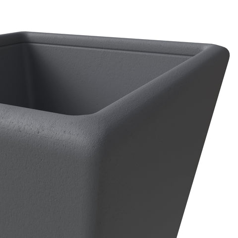 Blossom Fiberstone Tapered Square Planter Pot in Dark Grey