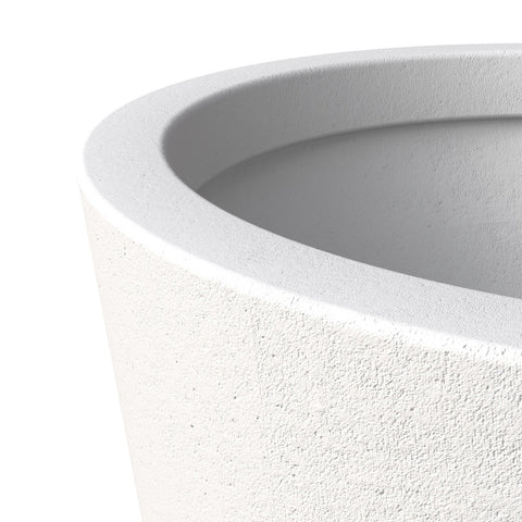 Pebble Modern Fiberstone and MGO Clay Tapered Round Planter for Indoor and Outdoor