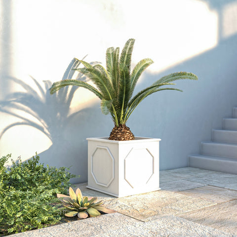 Sprout Modern Square Fiberstone and MGO Clay Planter for Indoor and Outdoor