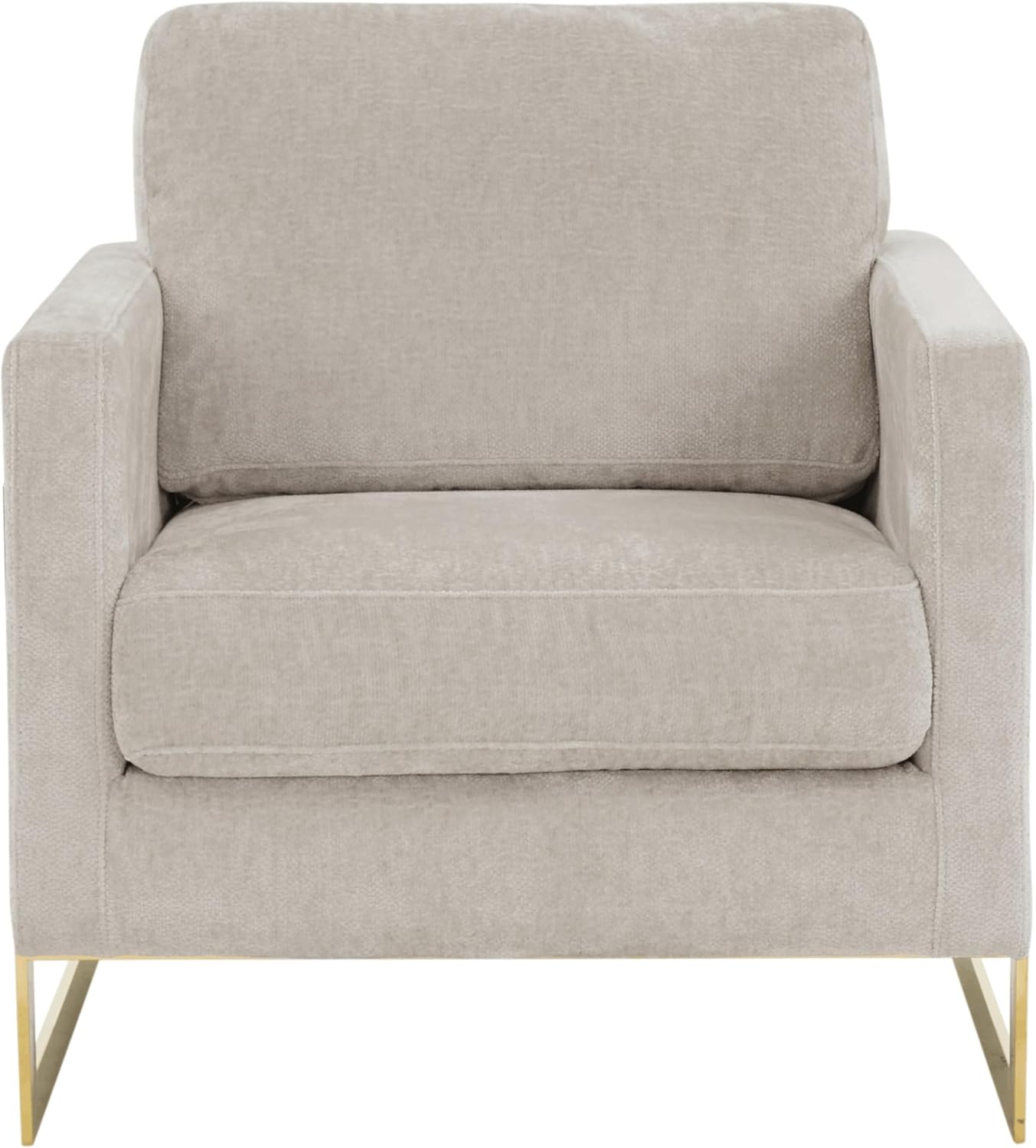 Lincoln Modern Upholstered in Fabric Single Seater Sofa With Gold/Black/White Metal Frame