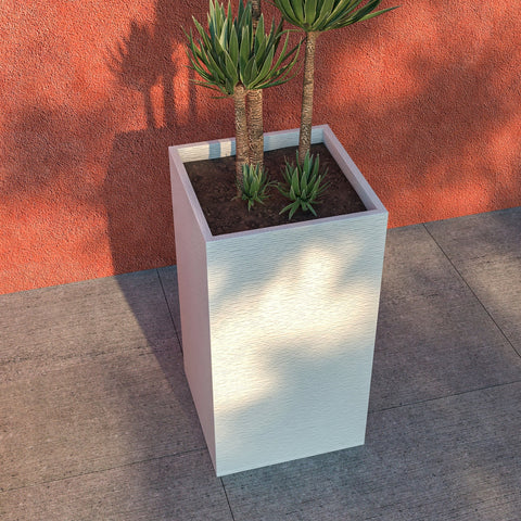 Basalt Fiberstone and MgO Clay Modern Tall Square Planter Pot for Indoor and Outdoor