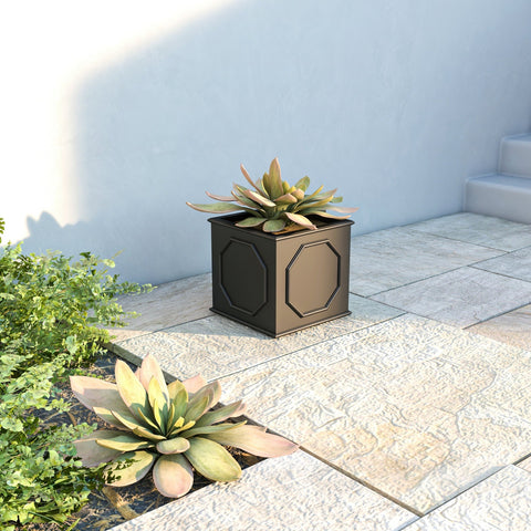 Sprout Modern Square Fiberstone and MGO Clay Planter for Indoor and Outdoor