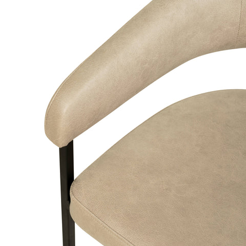 Aero Modern Upholstered Dining Chair with Padded Seat and Powder-Coated Iron Frame