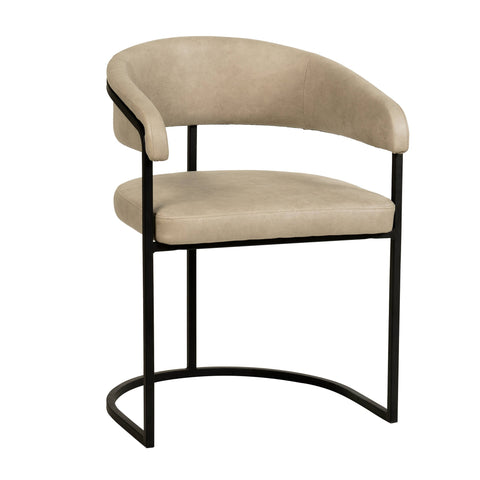 Aero Modern Upholstered Dining Chair with Padded Seat and Powder-Coated Iron Frame