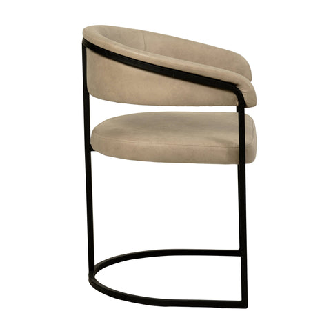 Aero Modern Upholstered Dining Chair with Padded Seat and Powder-Coated Iron Frame