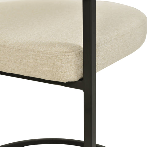 Aero Modern Upholstered Dining Chair with Padded Seat and Powder-Coated Iron Frame