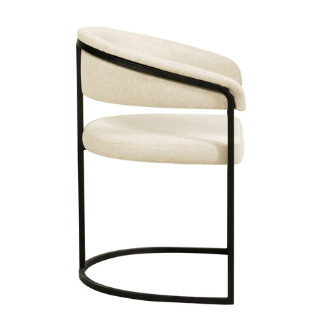 Aero Modern Upholstered Dining Chair with Padded Seat and Powder-Coated Iron Frame