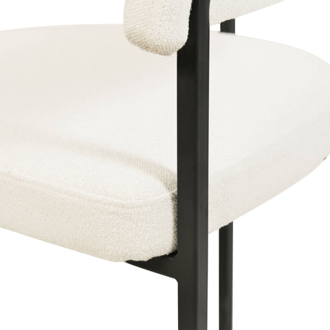 Aero Modern Upholstered Dining Chair with Padded Seat and Powder-Coated Iron Frame