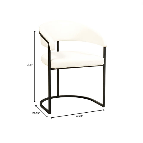 Aero Modern Upholstered Dining Chair with Padded Seat and Powder-Coated Iron Frame