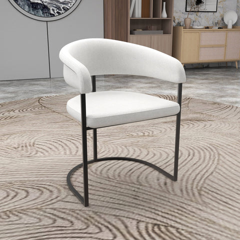 Aero Modern Upholstered Dining Chair with Padded Seat and Powder-Coated Iron Frame