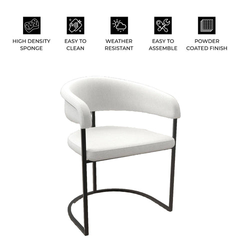 Aero Modern Upholstered Dining Chair with Padded Seat and Powder-Coated Iron Frame