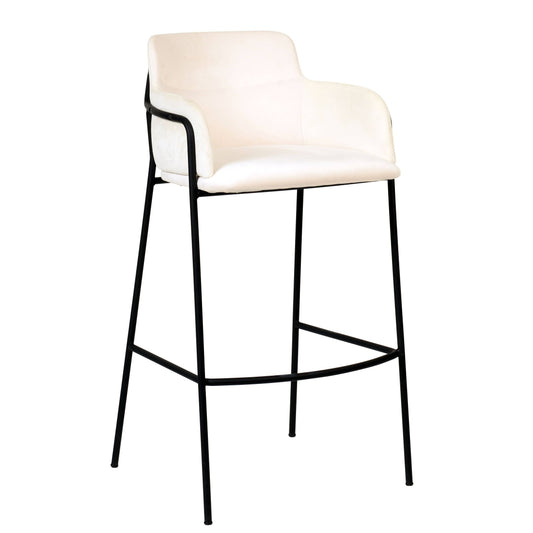 Axis 40" Bar Stool Ergonomic Pub Chair with Powder-Coated Stainless Steel Base and Footrest