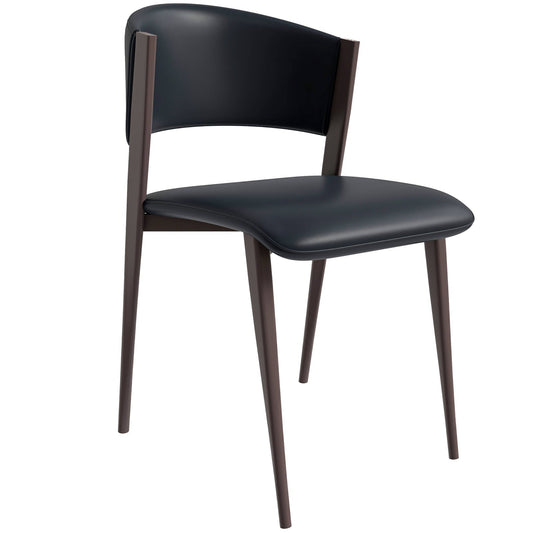 Aspen Dining Chairs Upholstered in Leather Kitchen Room Chairs with Metal Legs