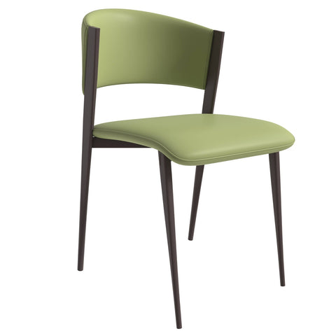 Aspen Dining Chairs Upholstered in Leather Kitchen Room Chairs with Metal Legs