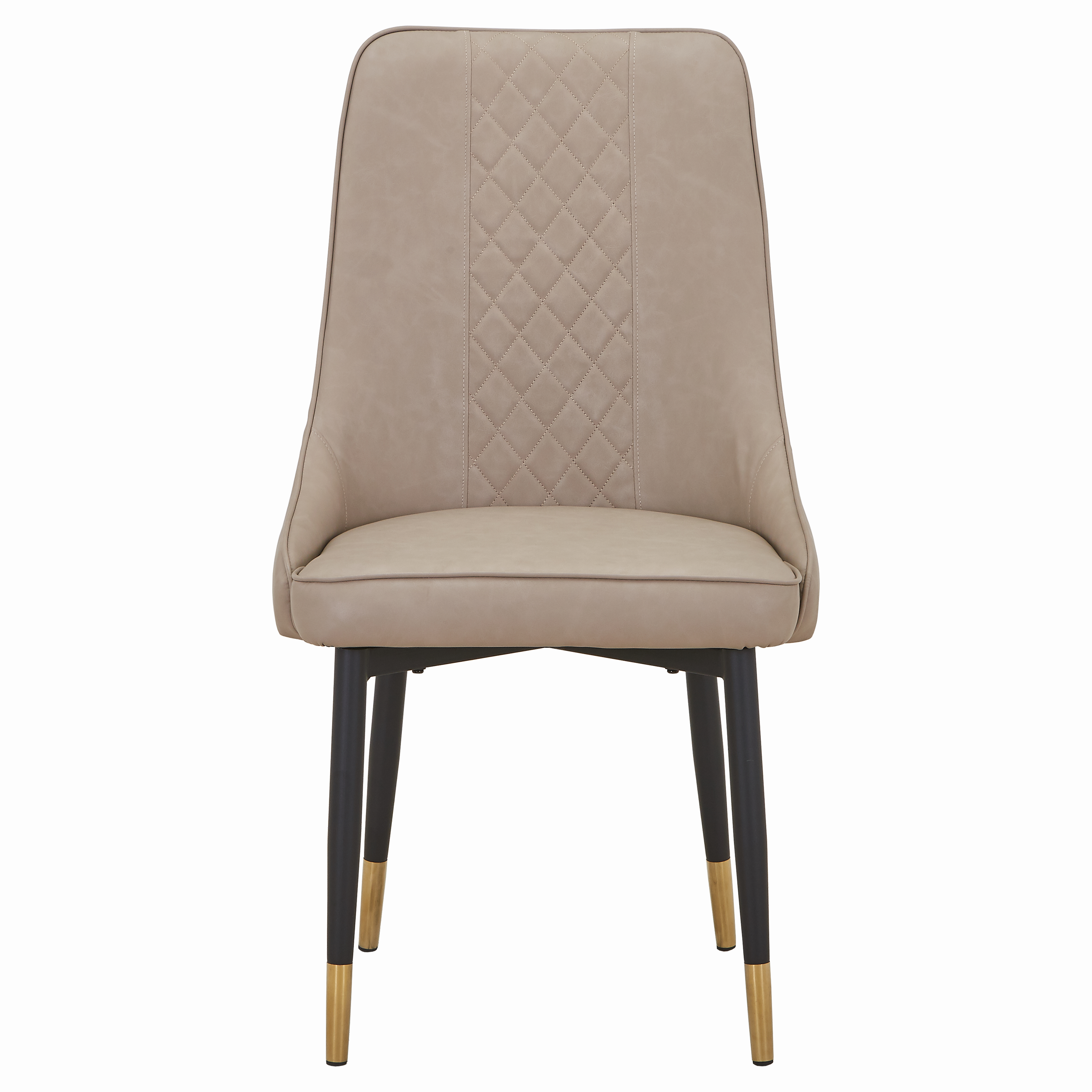 Allure Leather Dining Chairs in Steel Legs with Gold Accent Tips