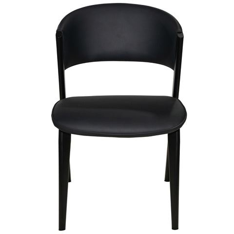 Aspen Dining Chairs Upholstered in Leather Kitchen Room Chairs with Black Metal Legs