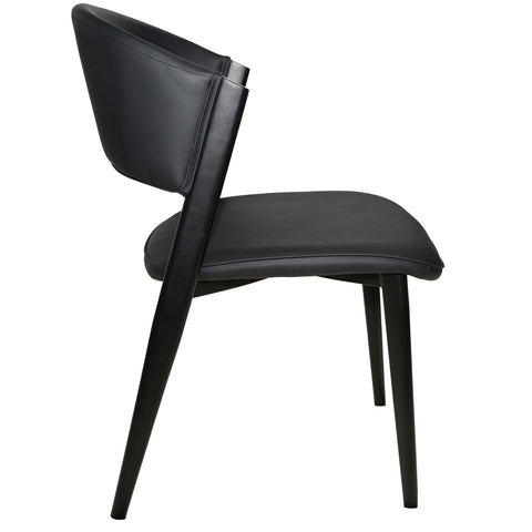 Aspen Dining Chairs Upholstered in Leather Kitchen Room Chairs with Black Metal Legs