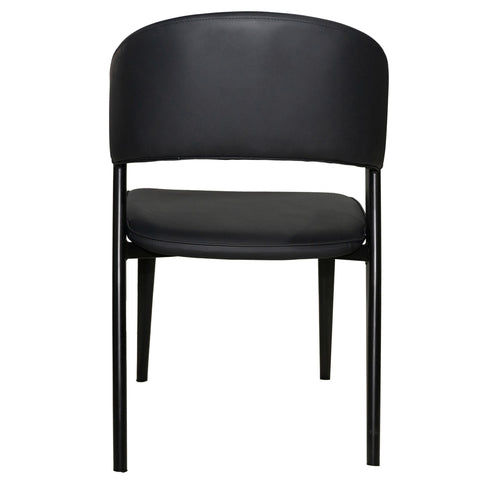 Aspen Dining Chairs Upholstered in Leather Kitchen Room Chairs with Black Metal Legs