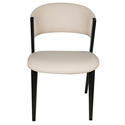 Aspen Dining Chairs Upholstered in Leather Kitchen Room Chairs with Black Metal Legs