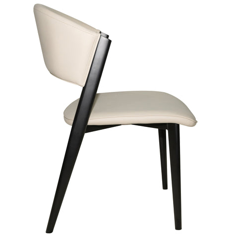 Aspen Dining Chairs Upholstered in Leather Kitchen Room Chairs with Black Metal Legs