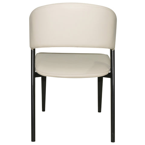 Aspen Dining Chairs Upholstered in Leather Kitchen Room Chairs with Black Metal Legs