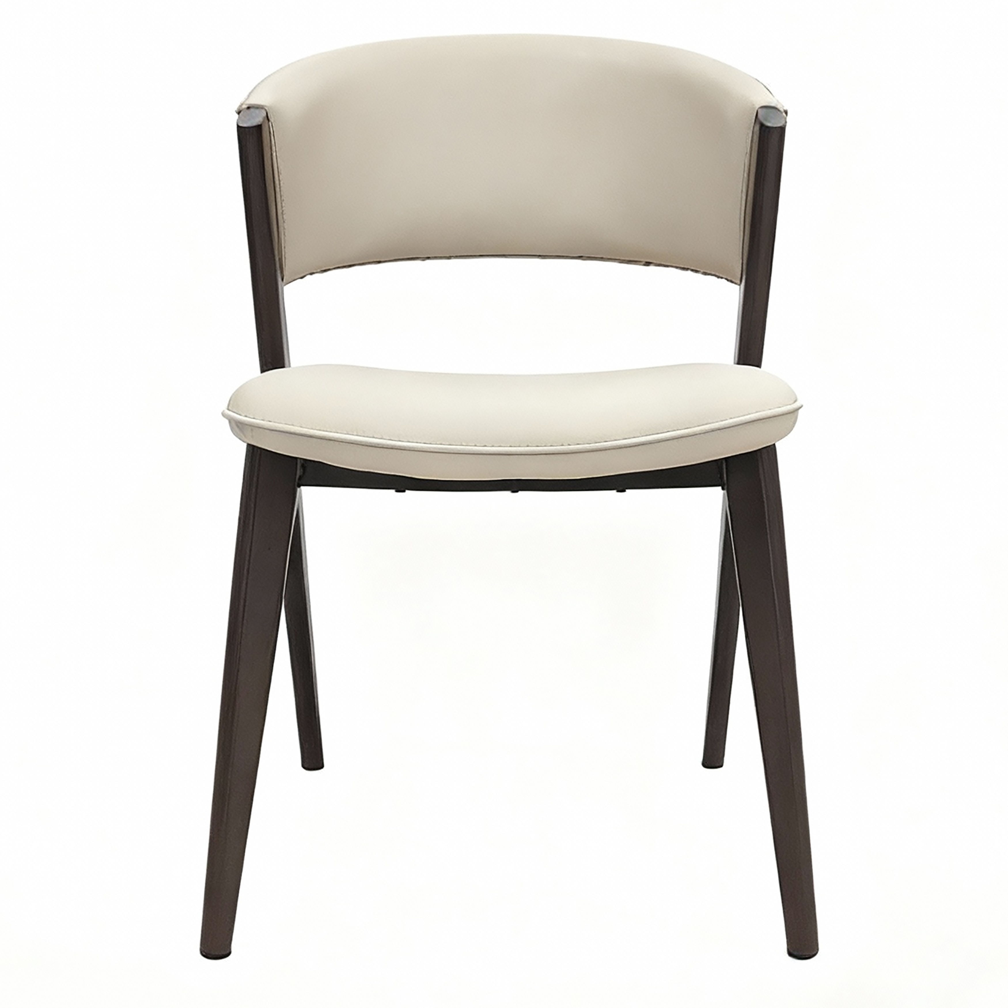 Aspen Dining Chairs Upholstered in Leather with Black Metal Legs