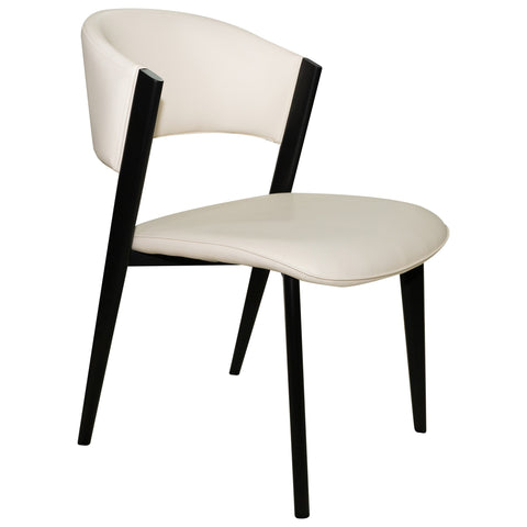 Aspen Dining Chairs Upholstered in Leather Kitchen Room Chairs with Black Metal Legs