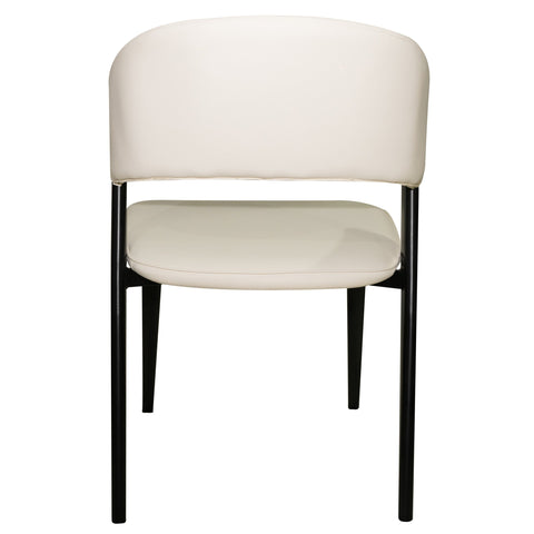 Aspen Dining Chairs Upholstered in Leather Kitchen Room Chairs with Black Metal Legs