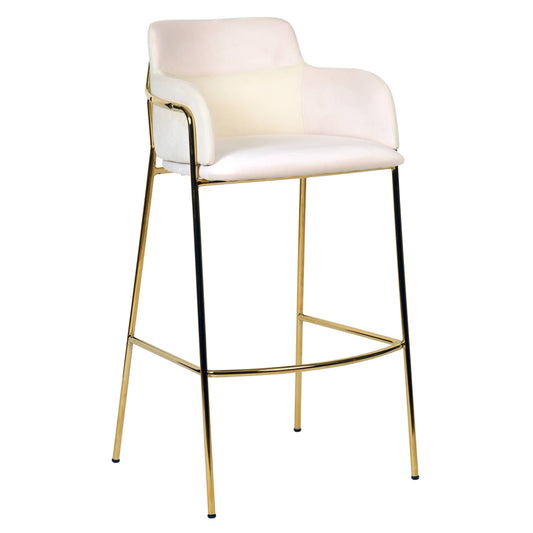 Axis 40" Low-Back Bar Stool Ergonomic Pub Chair with Gold Stainless Steel Base