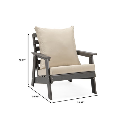 Alpine Lounge Arm Chair with Removable Cushions in Polyester and High-Impact Polystyrene Frame