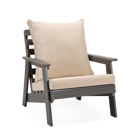 Alpine Lounge Arm Chair with Removable Cushions in Polyester and High-Impact Polystyrene Frame