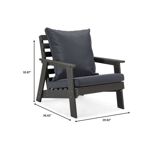 Alpine Lounge Arm Chair with Removable Cushions in Polyester and High-Impact Polystyrene Frame