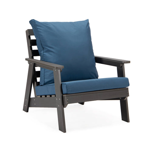 Alpine Lounge Arm Chair with Removable Cushions in Polyester and High-Impact Polystyrene Frame