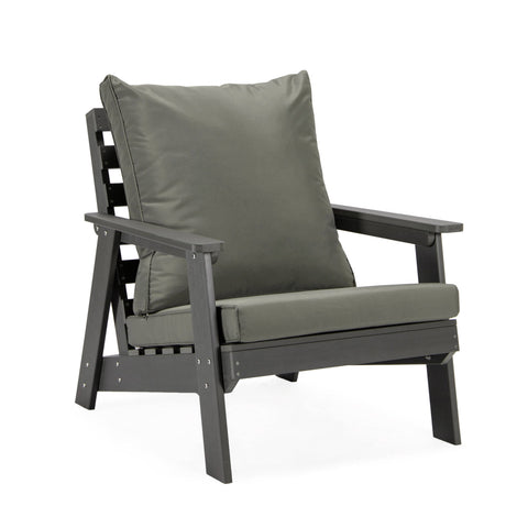 Alpine Lounge Arm Chair with Removable Cushions in Polyester and High-Impact Polystyrene Frame