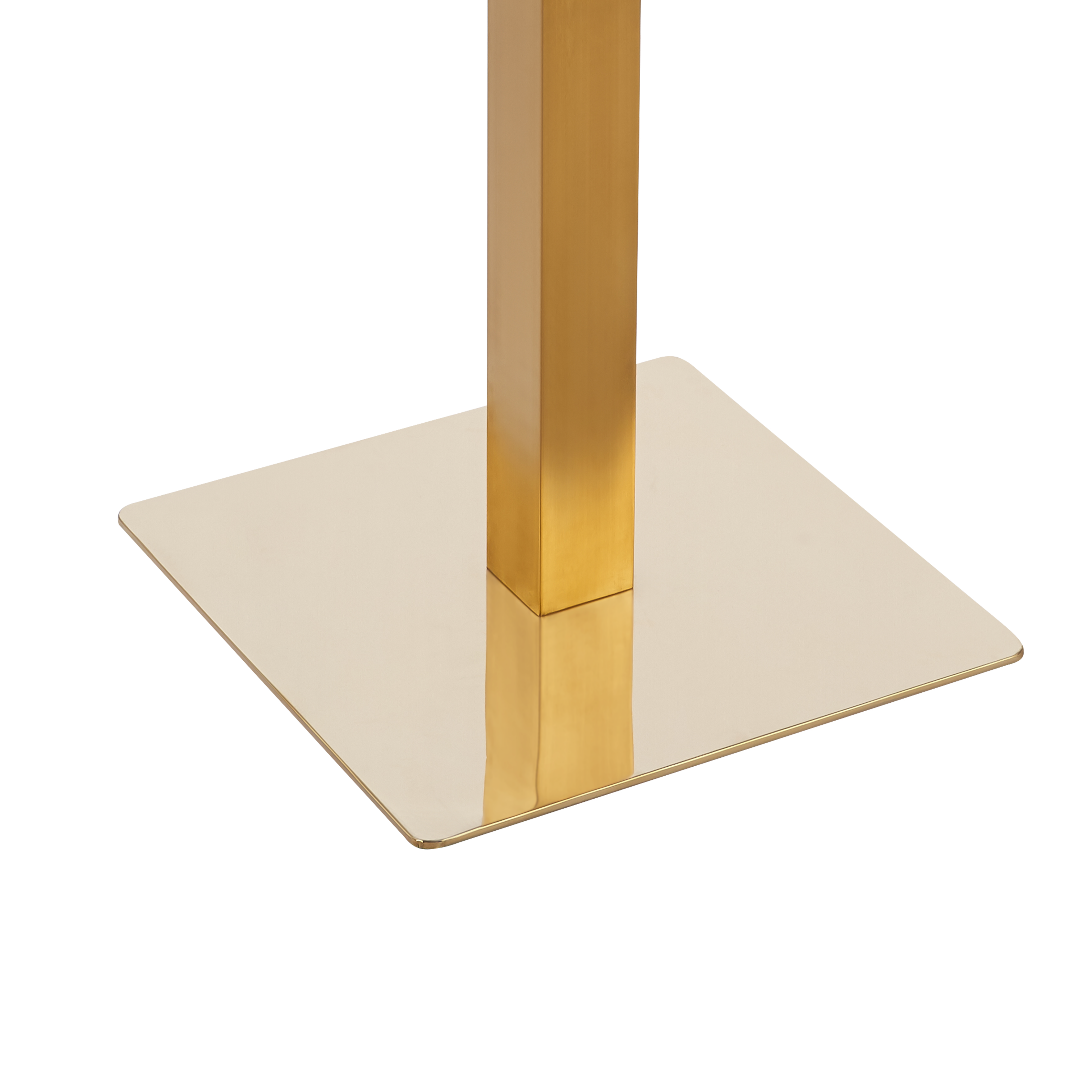 Avenue Collection 35" Square Sintered Stone Top Dining Table in Gold Iron Base