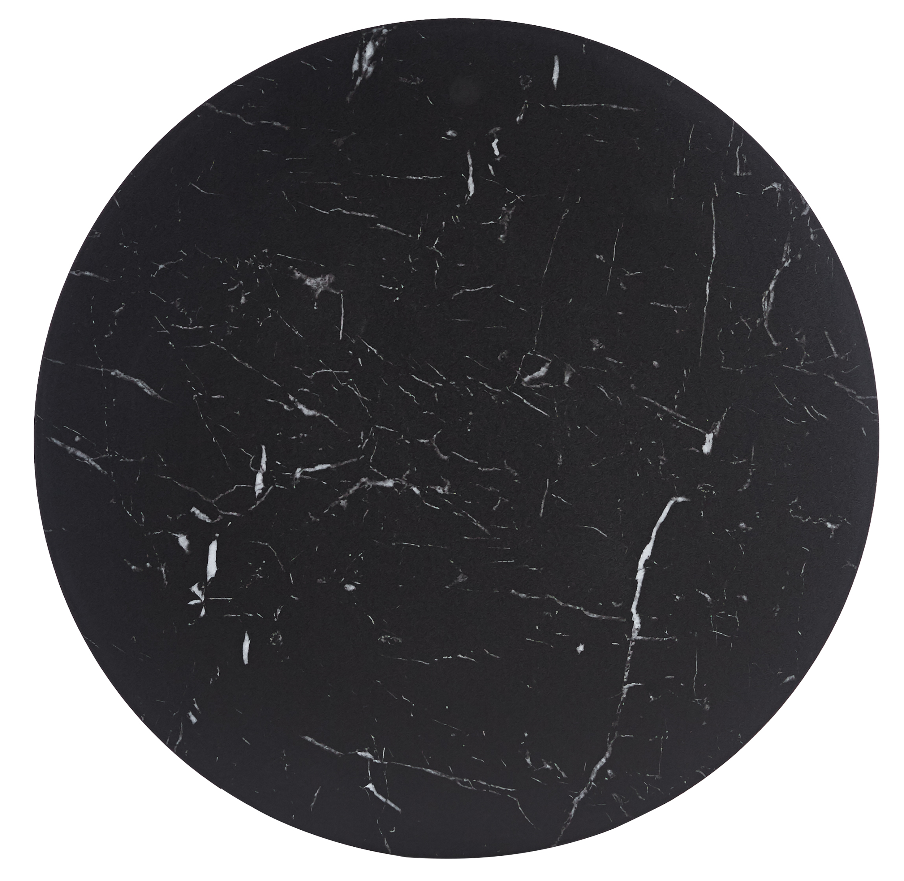 Bristol Round Dining Table with MDF/Sintered Stone/Glass and Bevel Design Tabletop in Black Steel Base