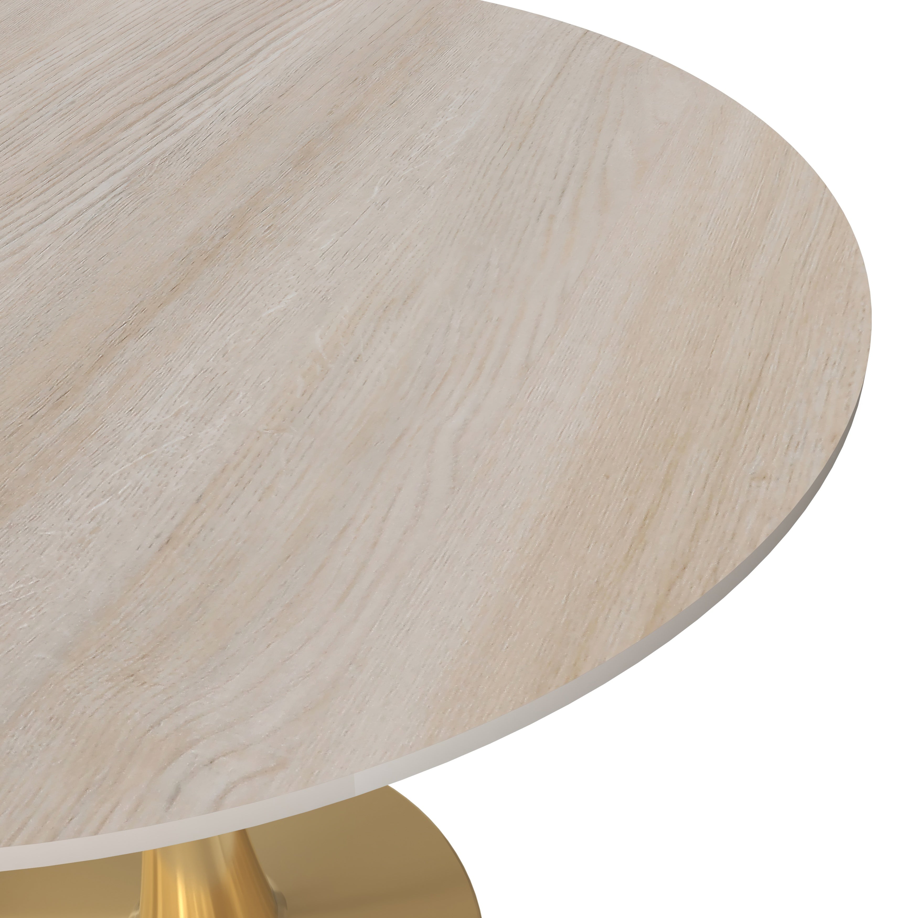 Bristol Round Dining Table with MDF/Sintered Stone Tabletop in Gold Steel
