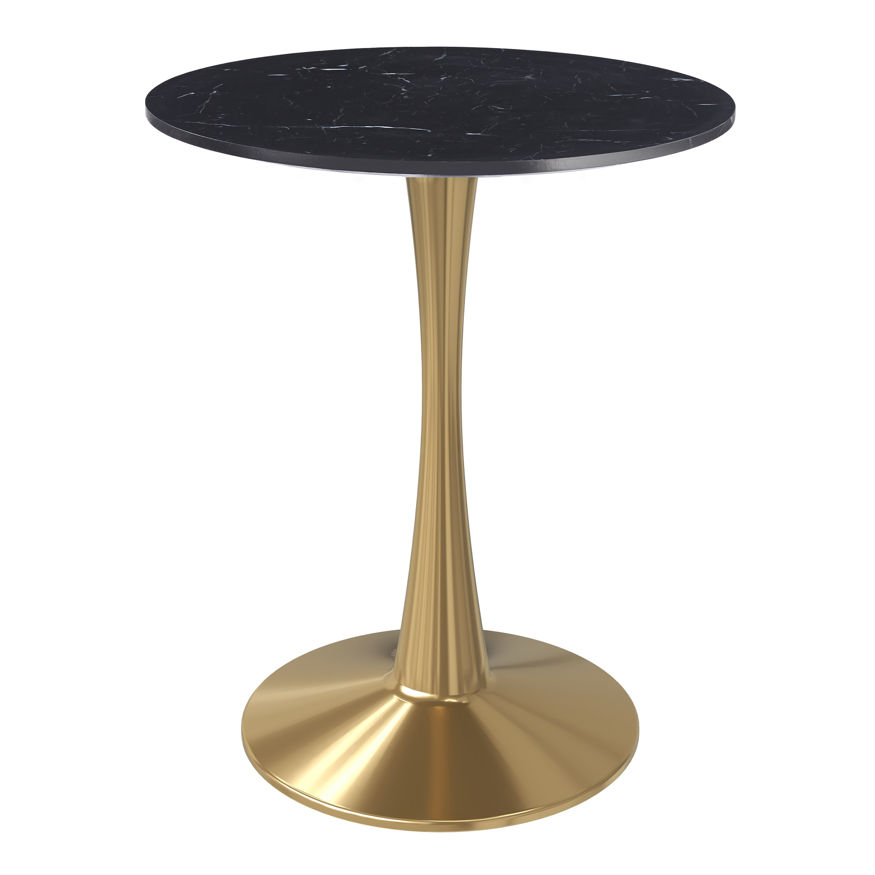 Bristol Round Dining Table with MDF/Sintered Stone/Glass Tabletop in Gold Steel