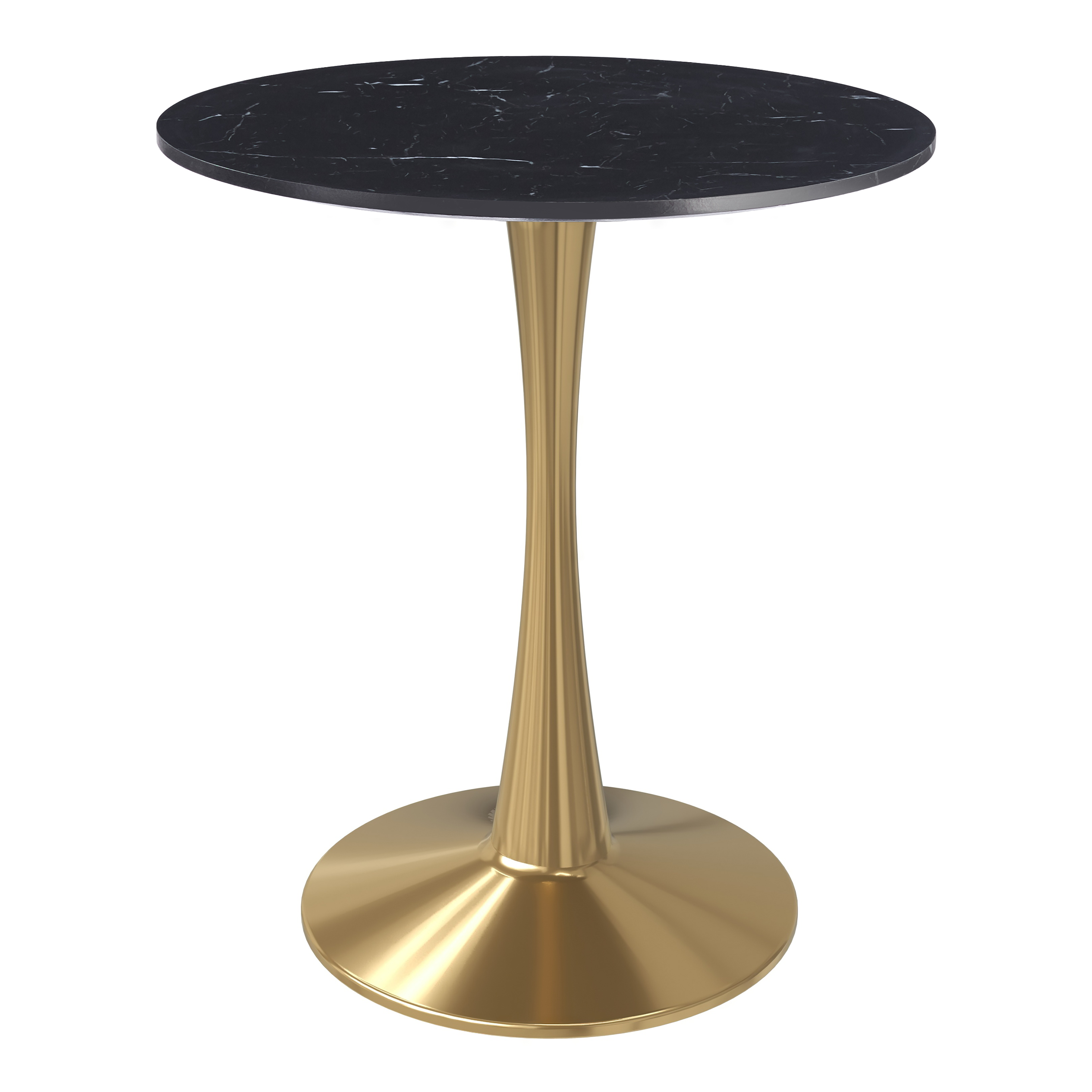 Bristol Round Dining Table with MDF/Sintered Stone/Glass Tabletop in Gold Steel